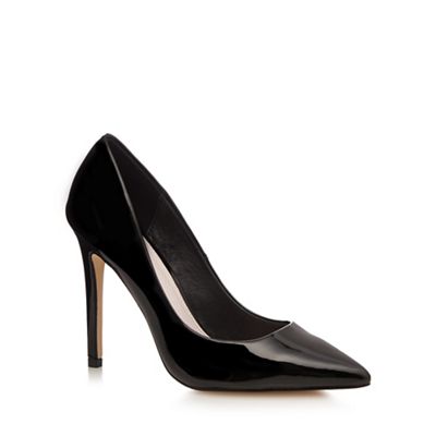 Black patent wide fit high court shoes
